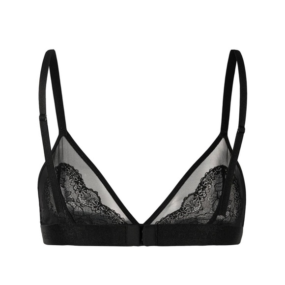 ๐ NWT Karl Lagerfeld Lace Triangle Bra size medium black - Picture 3 of 6